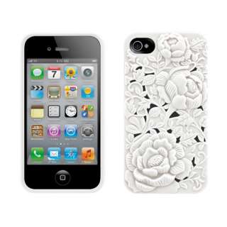 New White Blossom Case Cover for Apple iPhone 4 4s 4G iOS5 All AT&T 