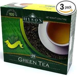 HYSON Green Tea, 100 Count Boxes (Pack of 3)  Grocery 
