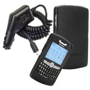 Black Silicone Skin Cover Case and Car Charger for Blackberry 8800 