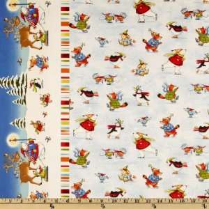  44 Wide Winter Parade On Ice Border Multi Fabric By The 