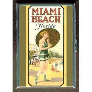  Miami Beach, Florida Vintage Ad ID Holder, Cigarette Case 
