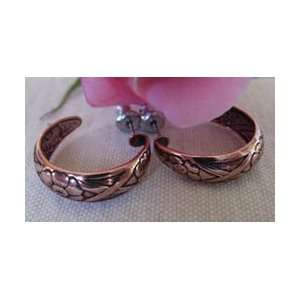  Solid Copper Hoop Earrings CE075 