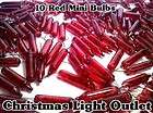   Red Replacement Mini Glass Bulbs Incandescent 2.5 Volt Xmas Light Base