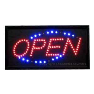 LED OPEN SIGN 19 10 WITH MOTION VERY BRIGHT A03 G  