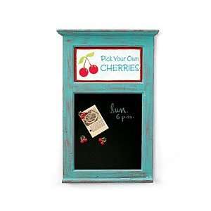 Country Cherry Design Distressed Wood Message Board Or Chalk Board 