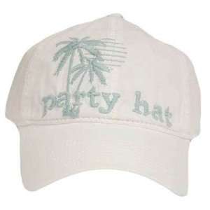  PARTY HAT BASEBALL CAP WHITE LIGHT BLUE PALM WOMEN Sports 