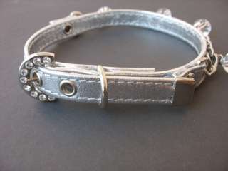 Dog Chihuahua Collar Leather With Swarovski New Made in Italy  