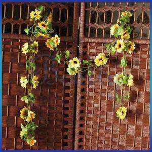Artificial Hanging Silk SunFlower Garland Vine Ivy Wall Fence Wedding 