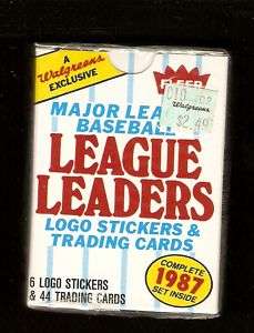 1987 Fleer League Leaders Complete Set Of 44 Sealed MT  
