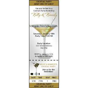  Martinis Anyone Party Ticket Invitation Health & Personal 