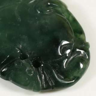   Carving Dark Green Pendant 100% Natural Handcraft Grade A Jadeite Jade