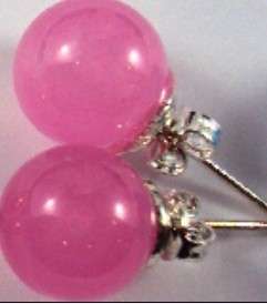 Charm Pink Jade Bead earring  