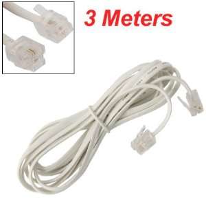  RJ11 Connector Telephone Extention Cable Cord 3 Meters Electronics