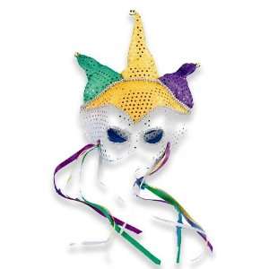  Tri Color Mardi Gras Jester Mask Toys & Games