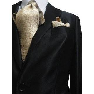   Carlo Lusso 3 Button Shiny Solid Black Sharkskin Mens Suit Clothing