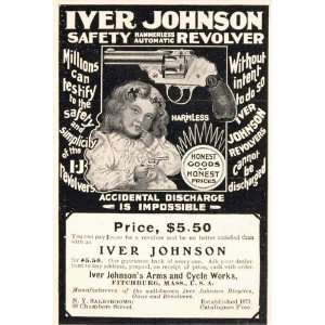  1901 Original Ad Iver Johnson Safety Revolver Gun Child 