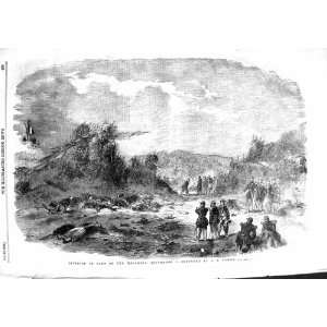  1855 INTERIOR PART MALAKOFF SOLDIERS WAR CROWE PRINT