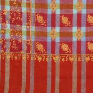   Red Pashmina shawl with Traditional Jali Work 