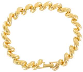 New Joan Rivers Gold Tone Link Ribbed Bracelet  