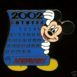  Disney Pin/12 MOM Calendar January Mickey 