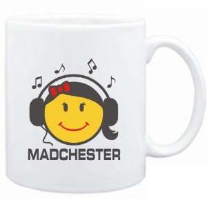  Mug White  Madchester   female smiley  Music Sports 