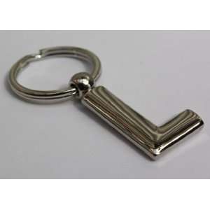  Solid Metal Letter L Keychain 