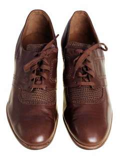 Vintage Brown Leather/Reptile Oxfords Shoes Walk Over 1920S NIB Sz 