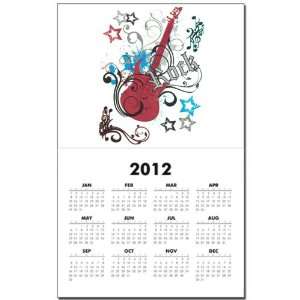  Calendar Print w Current Year Rock Guitar Music 