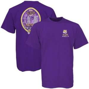  LSU Tigers Purple 2008 Schedule T shirt