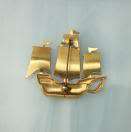 Toledoware Spain Spanish Ship Vintage Pin Brooch  