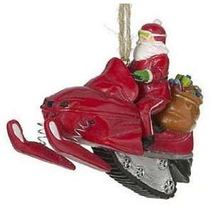  Santa on Snowmobile Christmas Ornament