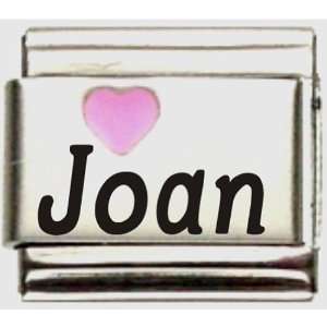  Joan Pink Heart Laser Name Italian Charm Link Jewelry