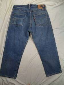 Vtg Levi 501 Single Stitch Redline Denim Jeans Dark 34x26 70s Strauss 