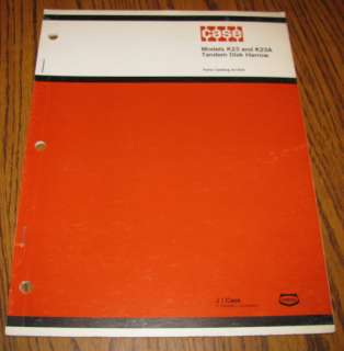 Case K23 K23A Tandem Disk Harrow Parts Catalog Manual PC A1254  