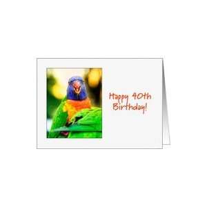  Happy 40th Birthday   Rainbow Lorikeet Card Toys & Games