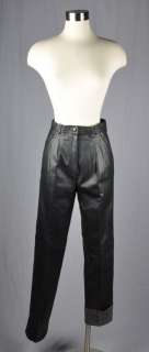 NWT Vintage 1980s GUESS Jeans Black Leather Pants Size 29  