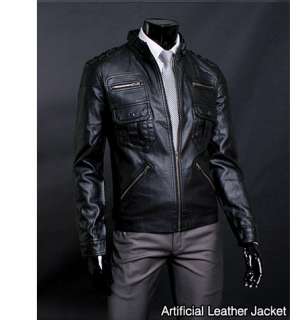 Premium Black Mens Rider Leather Jacket US Size M  