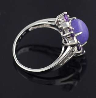 Lavender Jade Purple Amethyst Sterling Silver 925 Ring  