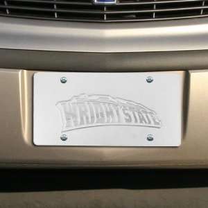  NCAA Wright State Raiders Silver Mirrored License Plate 