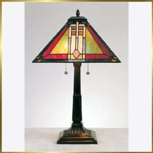 Tiffany Table Lamp, QZTF6840VB, 2 lights, Antique Bronze, 14 wide X 