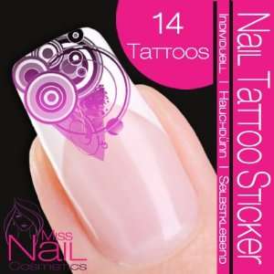  Nail Tattoo Sticker Deco Corner / Circle   black / lilac Beauty