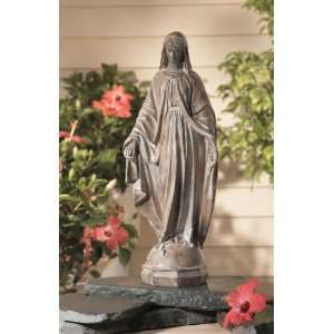  Virgin Mary Madonna Weathered Patina Garden Statue 24 