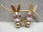 Catamore 12 KGF Gold Filled Colored Rhinestone Pin  
