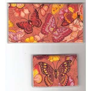   Cover Debit Set Made with Butterfly Orange Fabric 