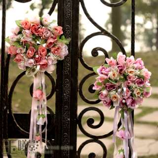25cm 9.8 HOT PINK ARTIFICIAL SILK WEDDING BRIDAL ROSE FLOWER RIBBON 