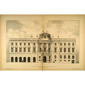 1894 Bank Building Lemberg Austria Architecture Print   Original 