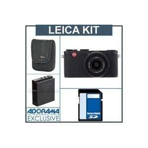  Leica X 1 Compact Black Digital Camera Kit,   Black   with 