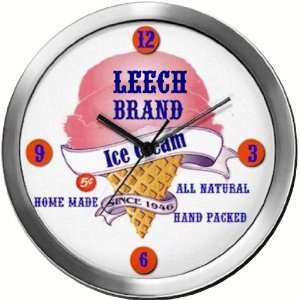  LEECH 14 Inch Ice Cream Metal Clock Quartz Movement 