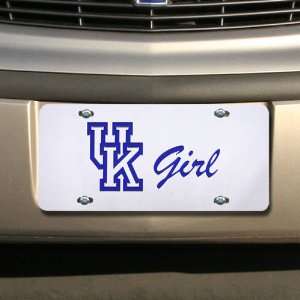  Kentucky Wildcats Girl Silver Mirrored License Plate 