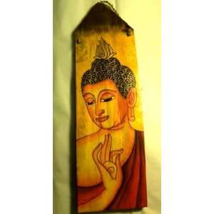  Buddha Lanna Painting Wood Panel1 Yel 